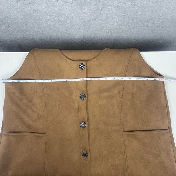 LOFT Brown Button-Front Midi Dress - Picture 8 of 9